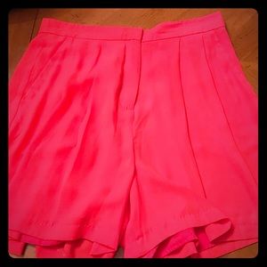Hot pink flare shorts